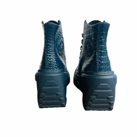 ✨Converse Chuck 70 De Luxe Wedge Platform Leather Sz 6 Women Shoes Blue A10037C - Picture 4 of 9